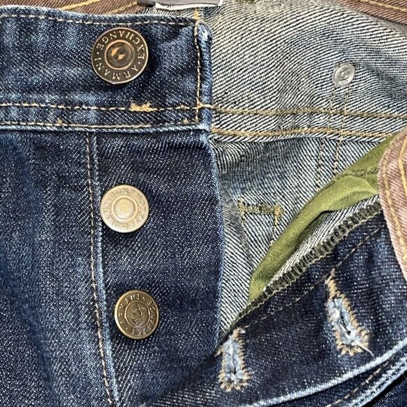 Armani Exchange A/X Jeans 33x26 Blue Denim Straight Fit EUC Distressed - Picture 10 of 10
